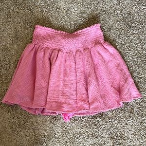 Karlie - Linen Raw Hem Skort - Medium - Pink